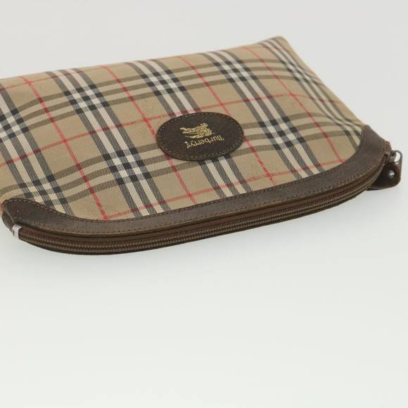 BURBERRYSs Nova Check Clutch Bag Nylon Beige Auth 38713 - Picture 6 of 10